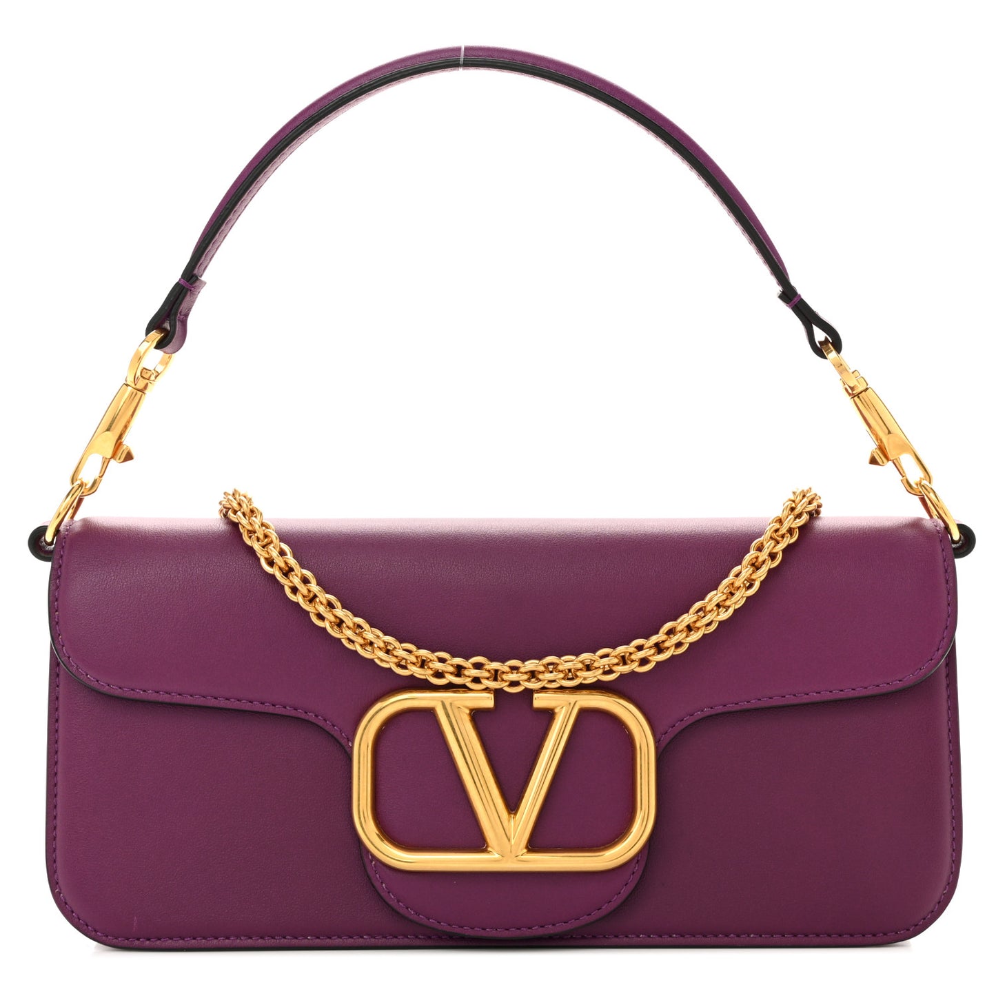 Calfskin Vlogo Loco Shoulder Bag Prune