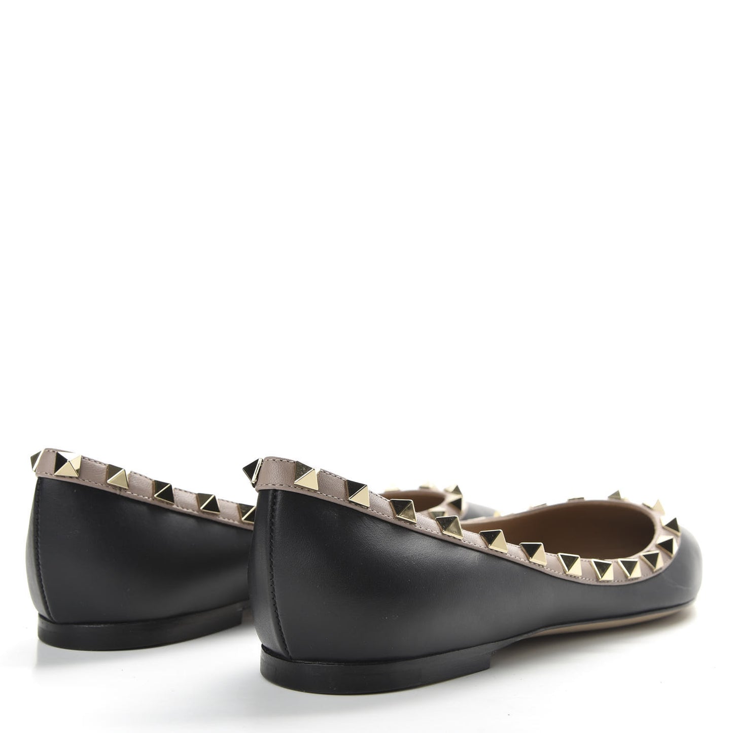 Nappa Rockstud Ballerina Flats 37 Black Poudre