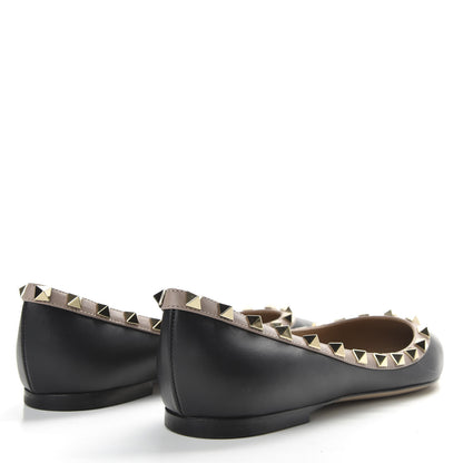 Valentino Garavani Nappa Rockstud Ballerina Flats 37 Black Poudre 4 of 10