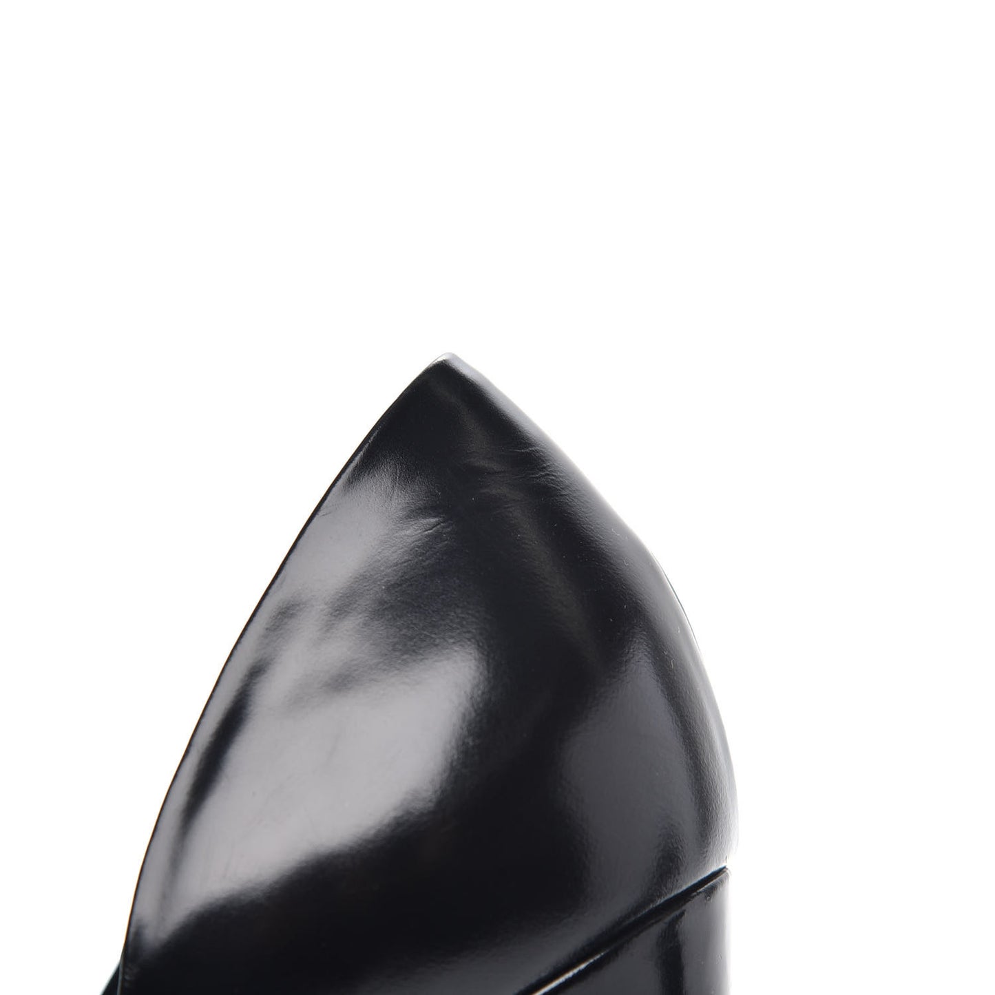 Smooth Calfskin Peep Toe Pumps 36.5 Black