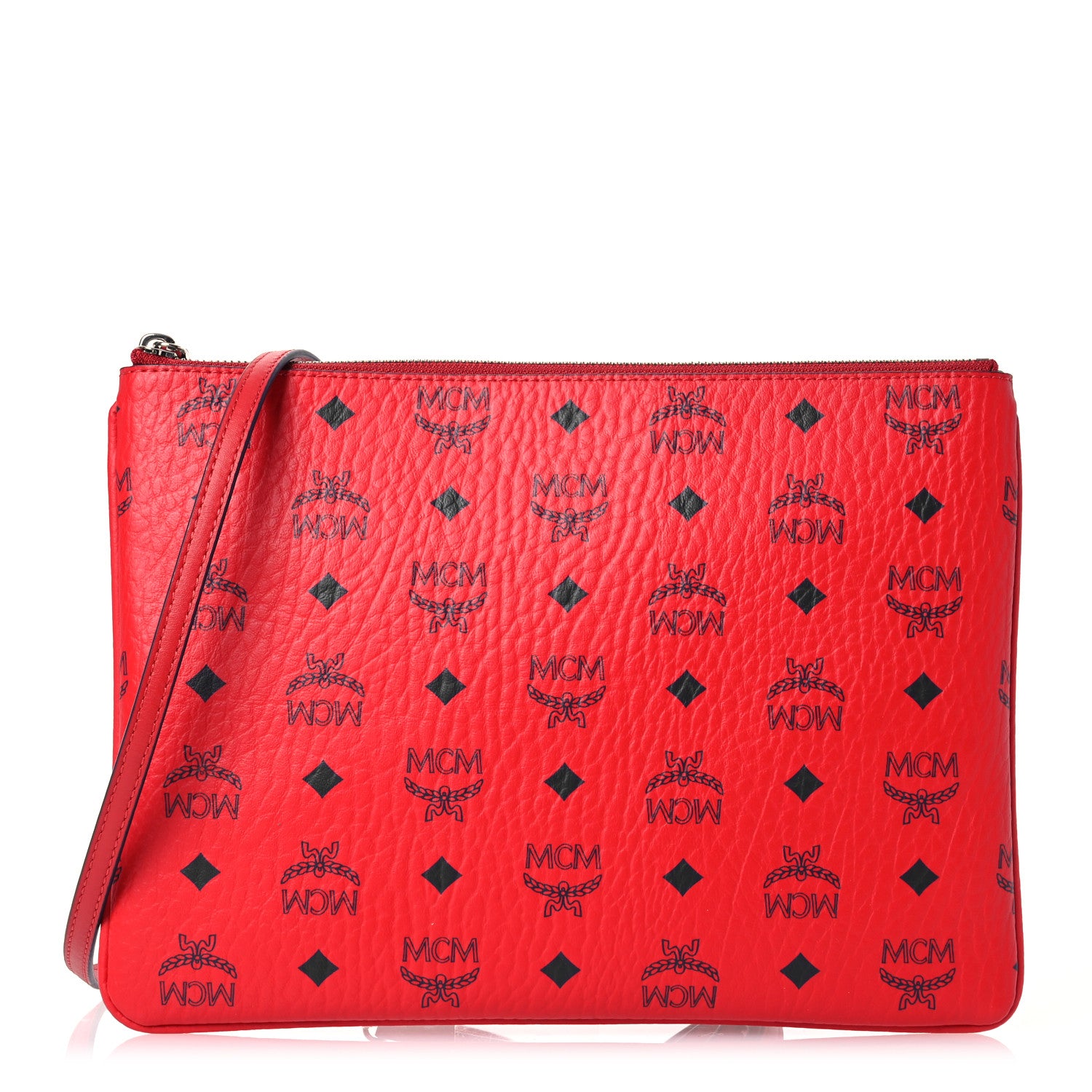 MCM Visetos Medium Crossbody Pouch Ruby Red 1 of 13
