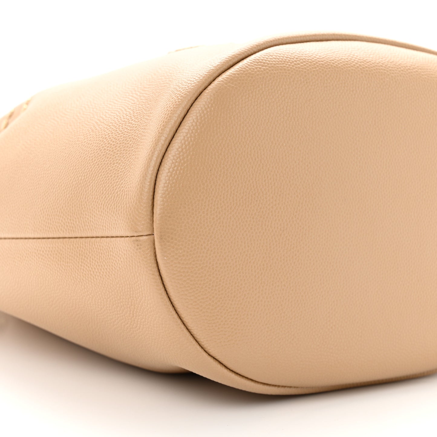 Caviar Deauville Drawstring Bucket Bag Beige