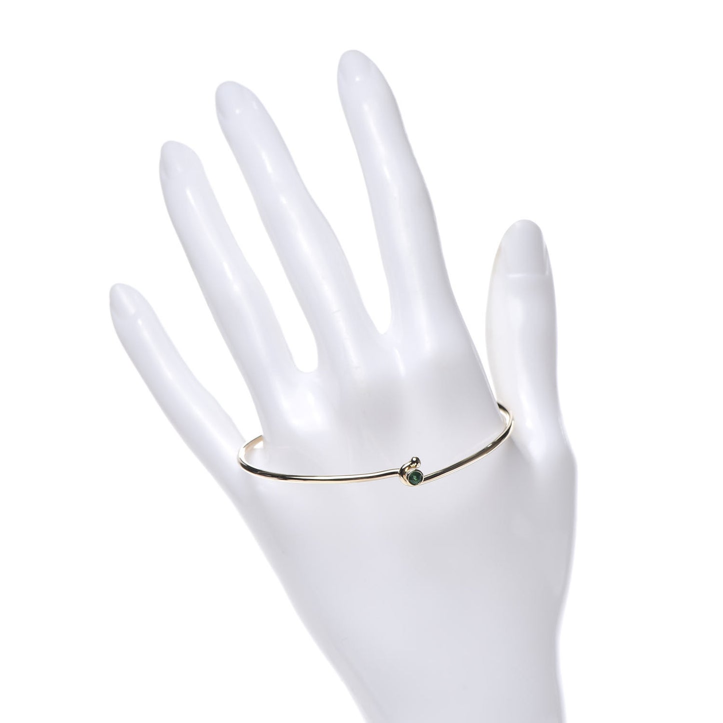 14K Yellow Gold Emerald Hook Bracelet