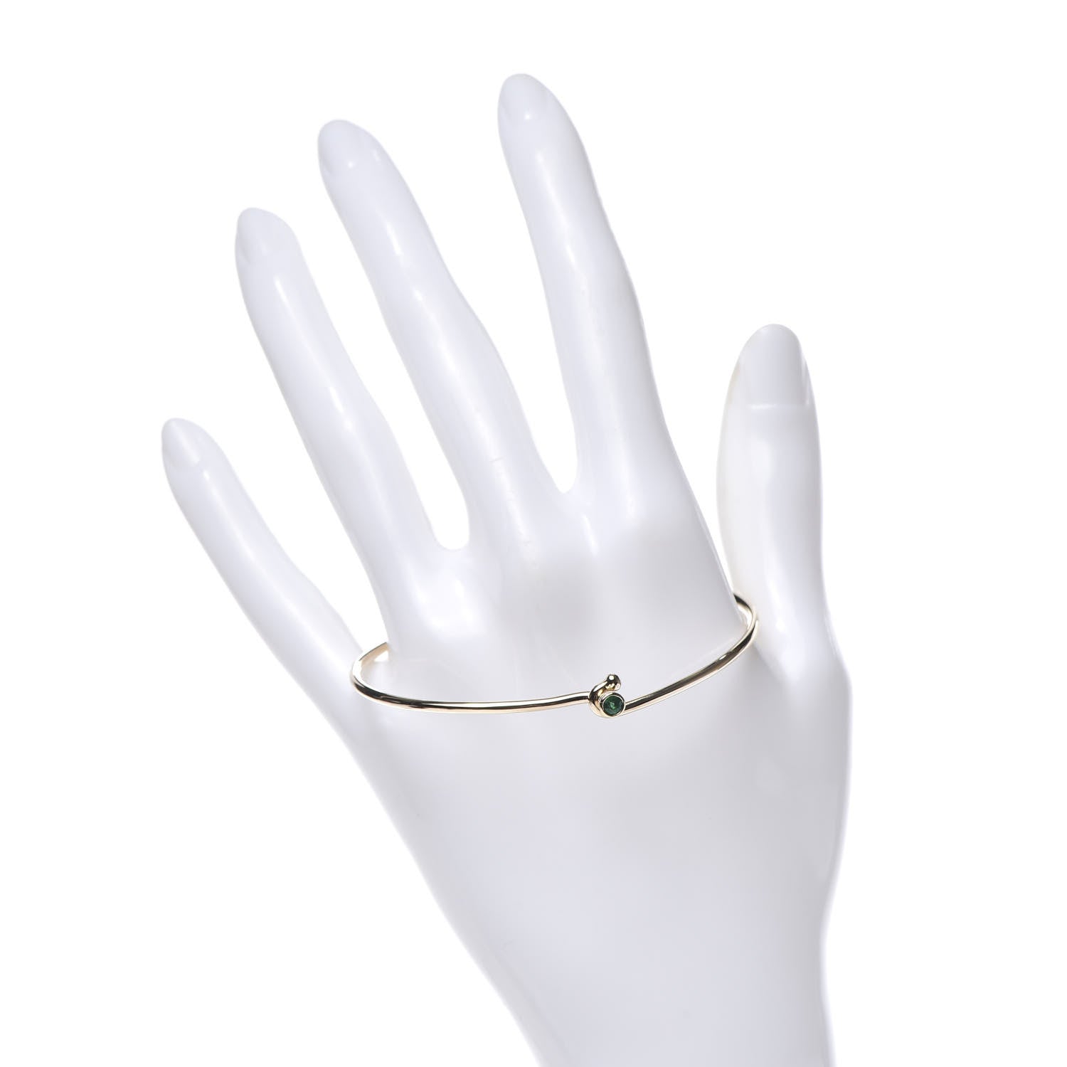 Tiffany 14K Yellow Gold Emerald Hook Bracelet 2 of 5