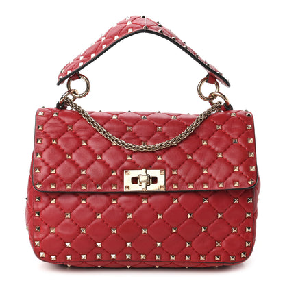 Valentino Garavani Nappa Medium Rockstud Spike Shoulder Bag Rosso Valentino 1 of 13