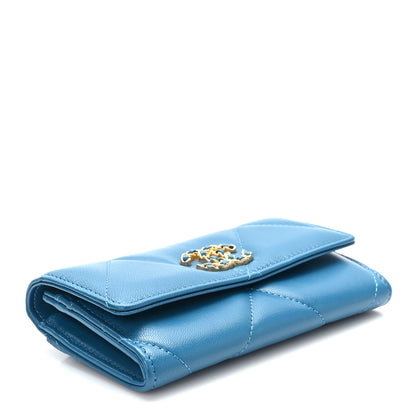 Chanel Lambskin Quilted Chanel 19 Flap Wallet Blue 4 of 8