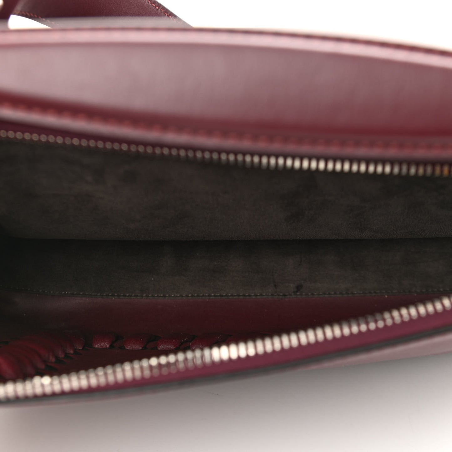 Vitello Baltico Dolce Shiny Nappa Lace Up DotCom Satchel Bordeaux