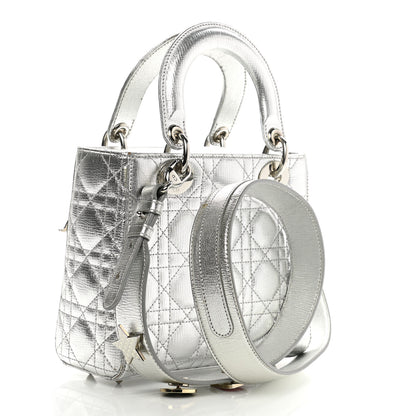 Christian Dior Metallic Grained Calfskin Cannage Small Lucky Badges My Lady Dior Silver 3 of 12