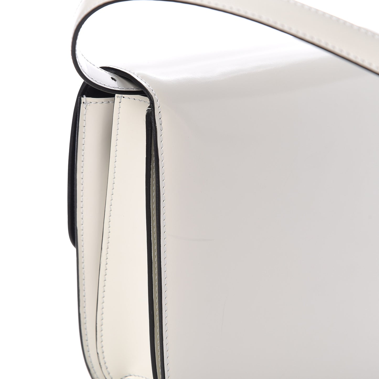 Spazzolato Calfskin Medium Classic Box Flap Bag Optic White