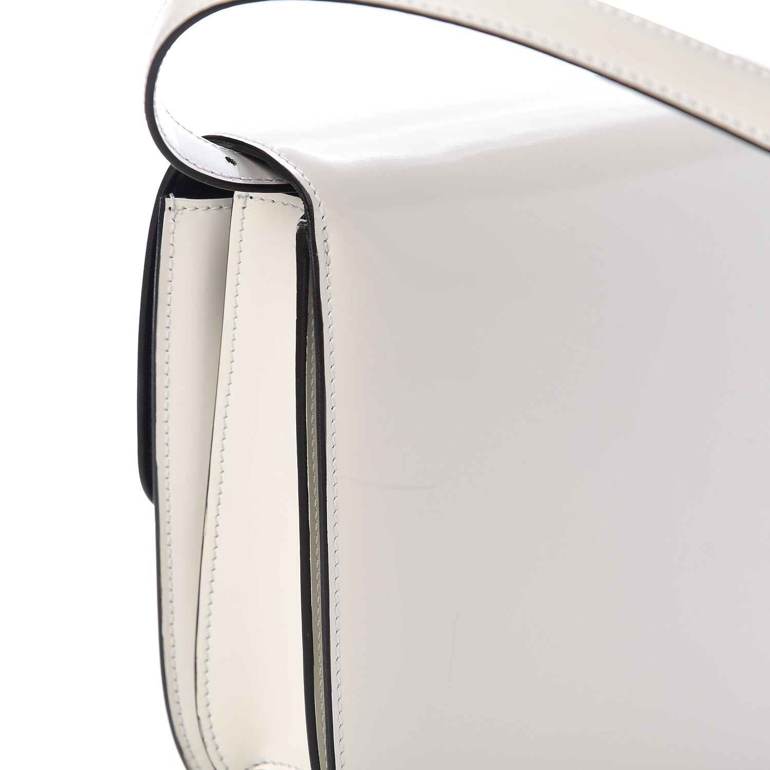 Celine Spazzolato Calfskin Medium Classic Box Flap Bag Optic White 9 of 12