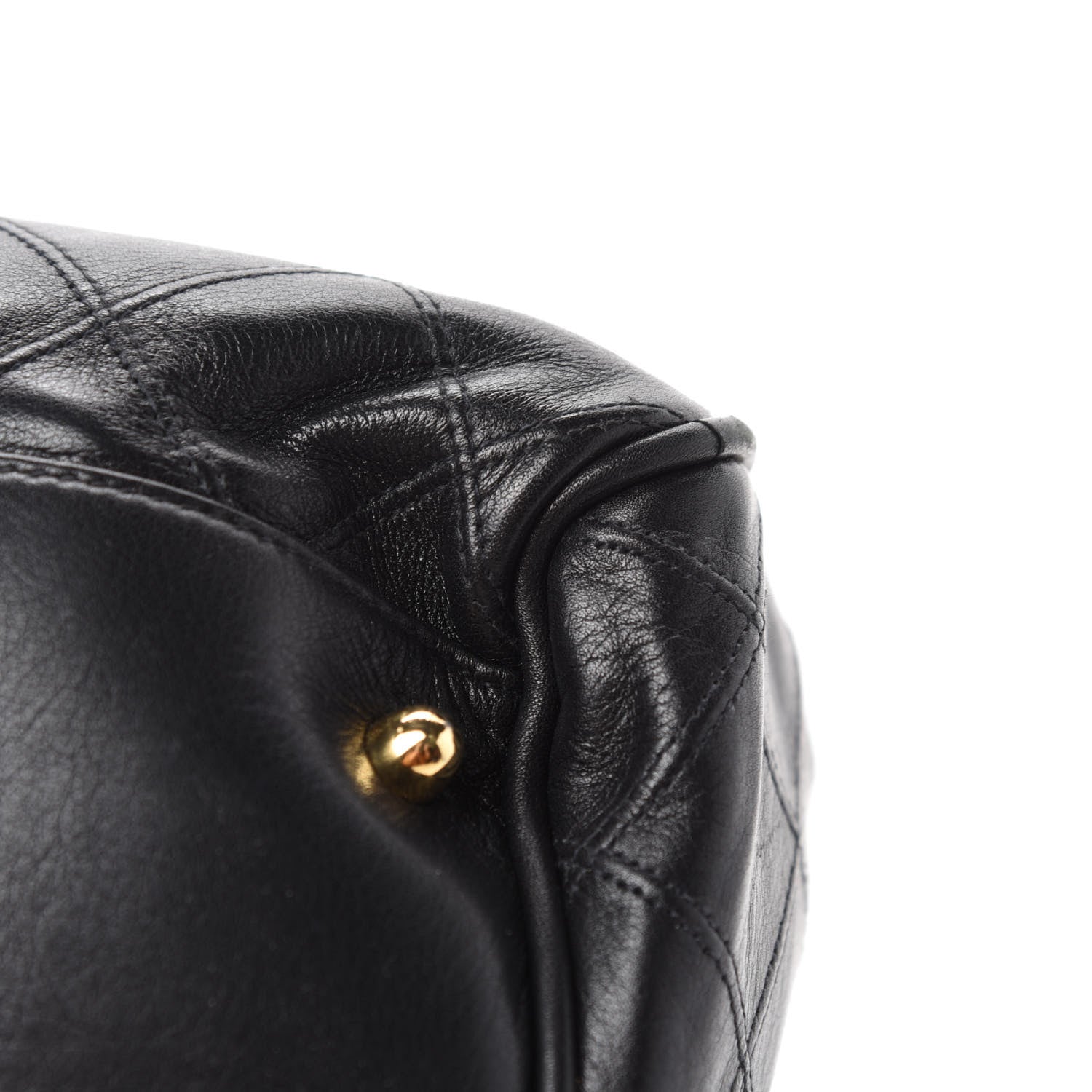 Chanel Calfskin Stitched CC Boston Black 9 of 15