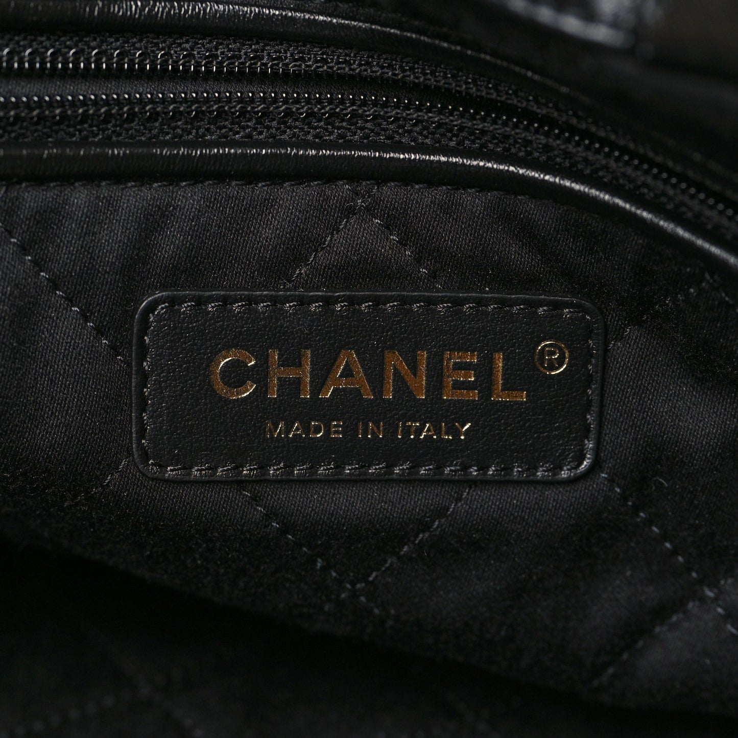 Shiny Calfskin Quilted Chanel 22 Backpack Black