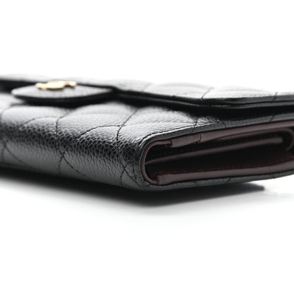 Chanel Caviar Quilted Long Flap Wallet Black 10 of 10
