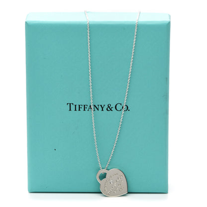 Tiffany Sterling Silver Diamond Small Return to Tiffany Heart Pendant Necklace 5 of 5