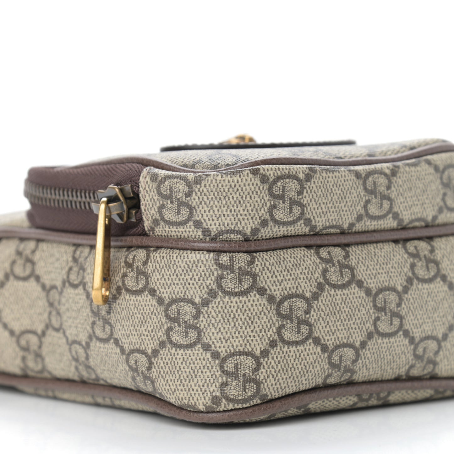 GG Supreme Monogram Mini Neo Vintage Double Zip Messenger Bag Beige New Acero Crop
