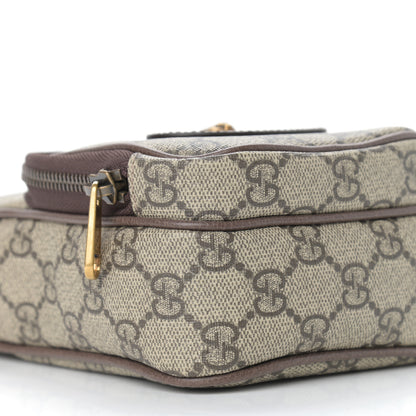 Gucci GG Supreme Monogram Mini Neo Vintage Double Zip Messenger Bag Beige New Acero Crop 9 of 10