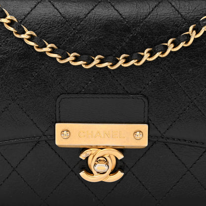 Chanel Aged Glazed Calfskin Stitched Golden Class CC Wallet on Chain WOC Black 9 of 13