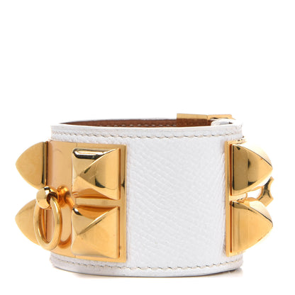 Hermes Epsom Collier de Chien CDC Bracelet S White 1 of 5