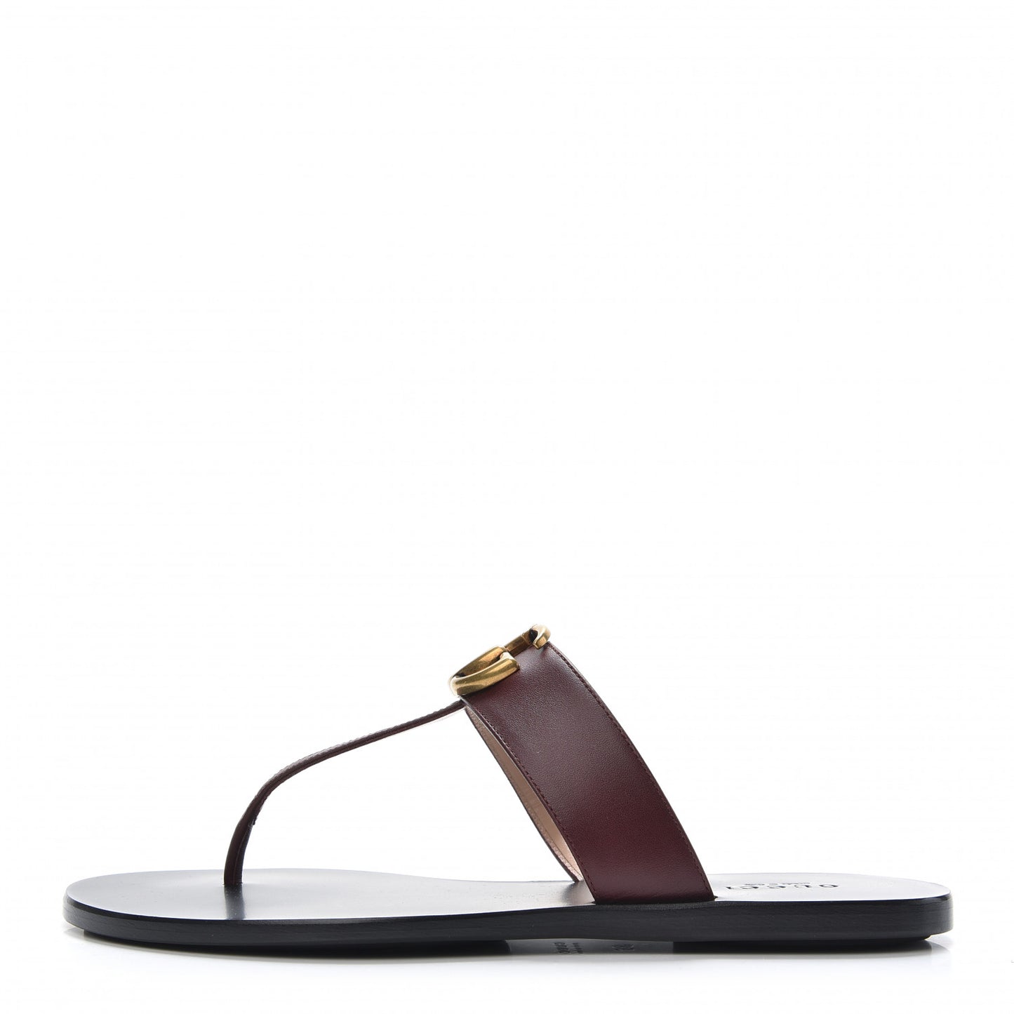 Calfskin GG Marmont Thong Sandals 36 Vintage Bordeaux