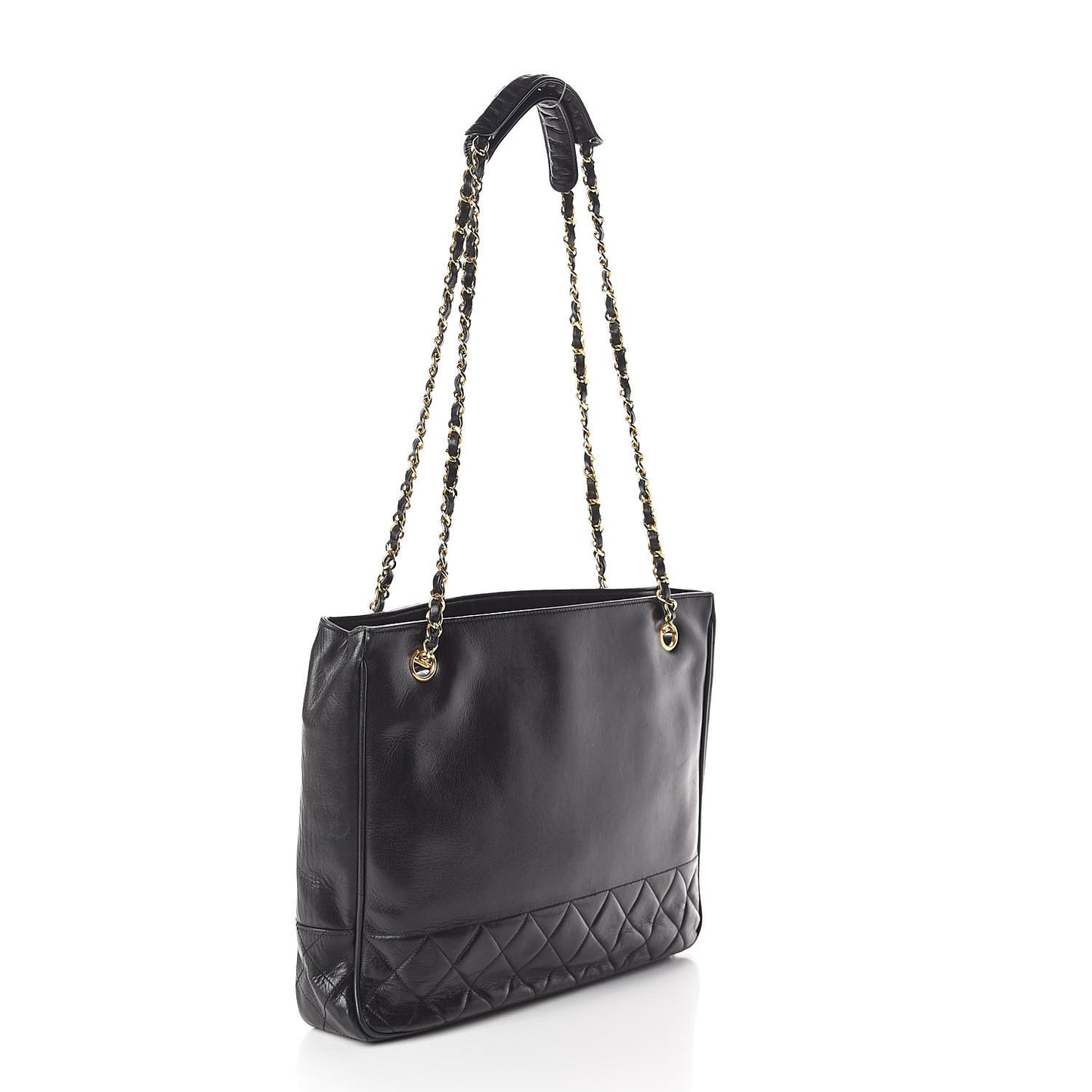 Lambskin Quilted Shoulder Bag Black