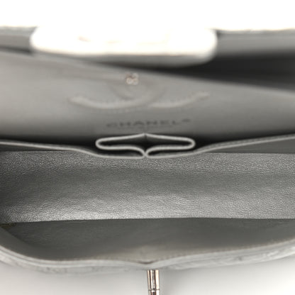Chanel Metallic Crumpled Calfskin Chevron Quilted Mini Rectangular Flap Silver 4 of 9