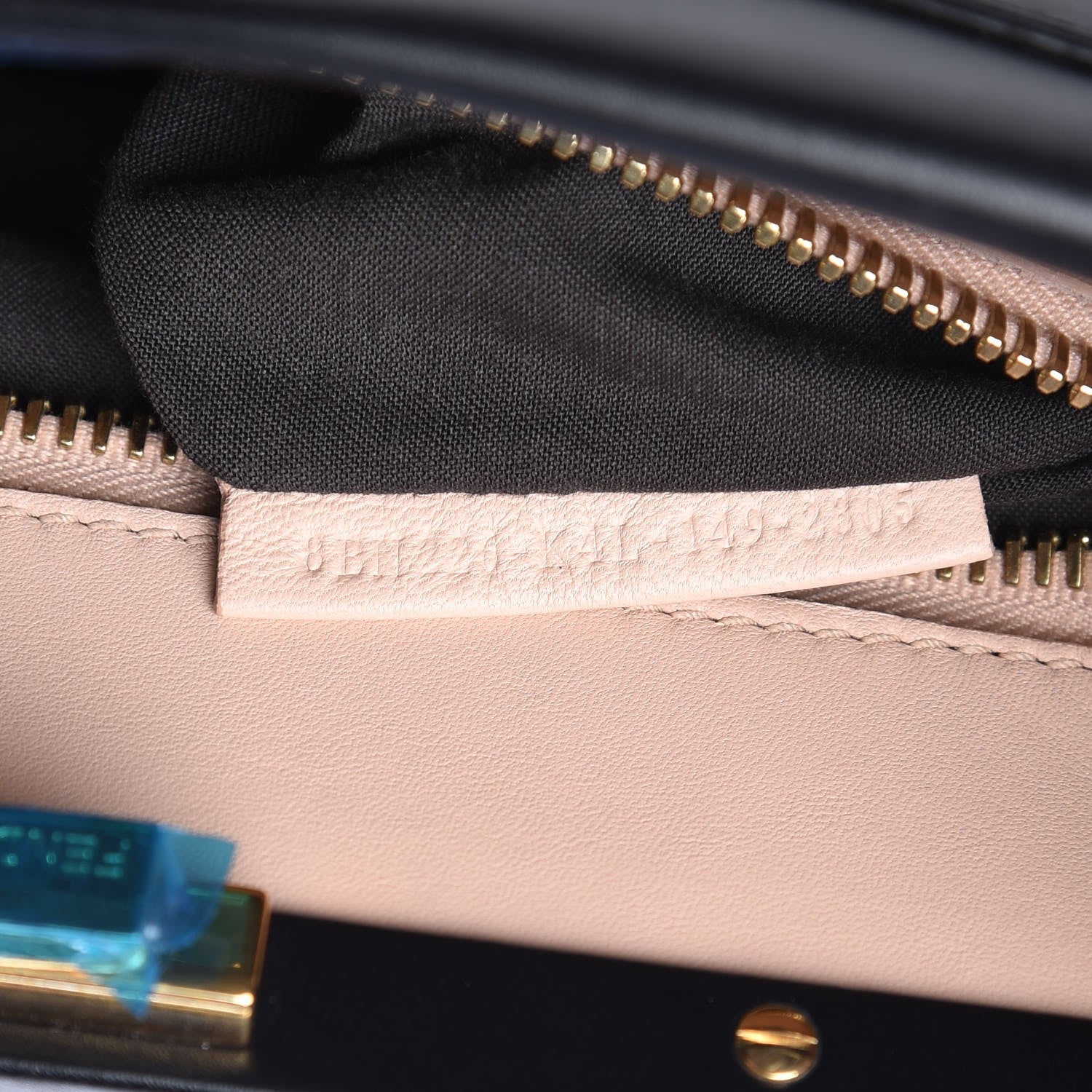 Fendi Vitello Morgan Shiny Nappa Medium Peekaboo Iconic Satchel Black Rosa Plaster 9 of 9