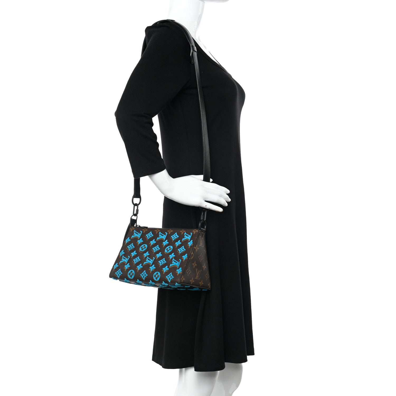 Louis Vuitton Monogram Tuffetage Triangle Messenger Turquoise 2 of 9