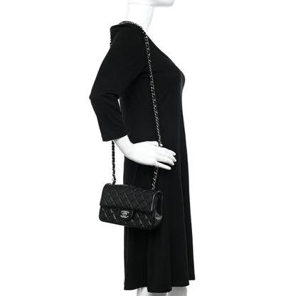 Chanel Lambskin Quilted Mini Rectangular Flap Black 2 of 10