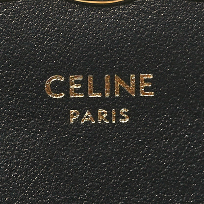 Celine Shiny Calfskin Triomphe Flap Card Holder Black 6 of 9