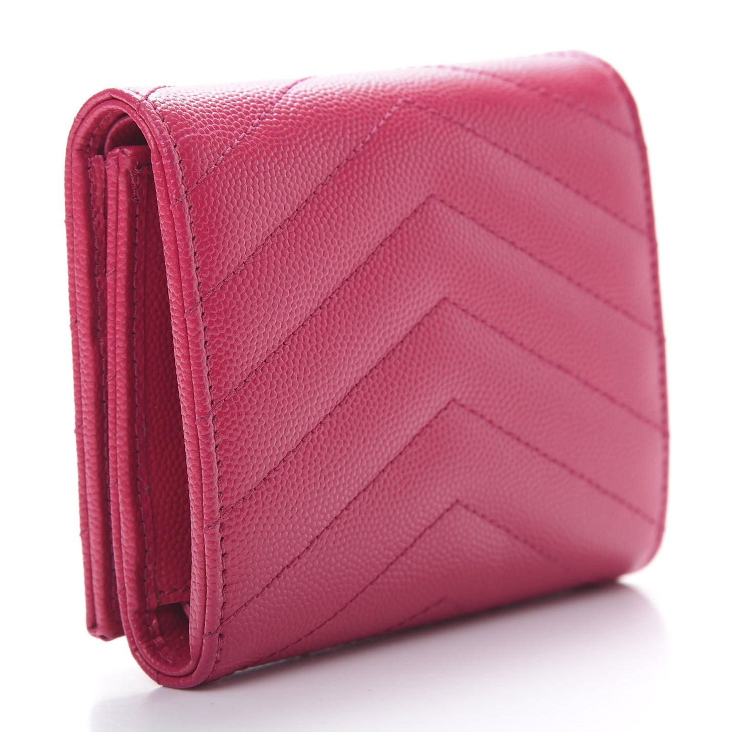 Grain De Poudre Matelasse Chevron Monogram Compact Wallet Bubblegum