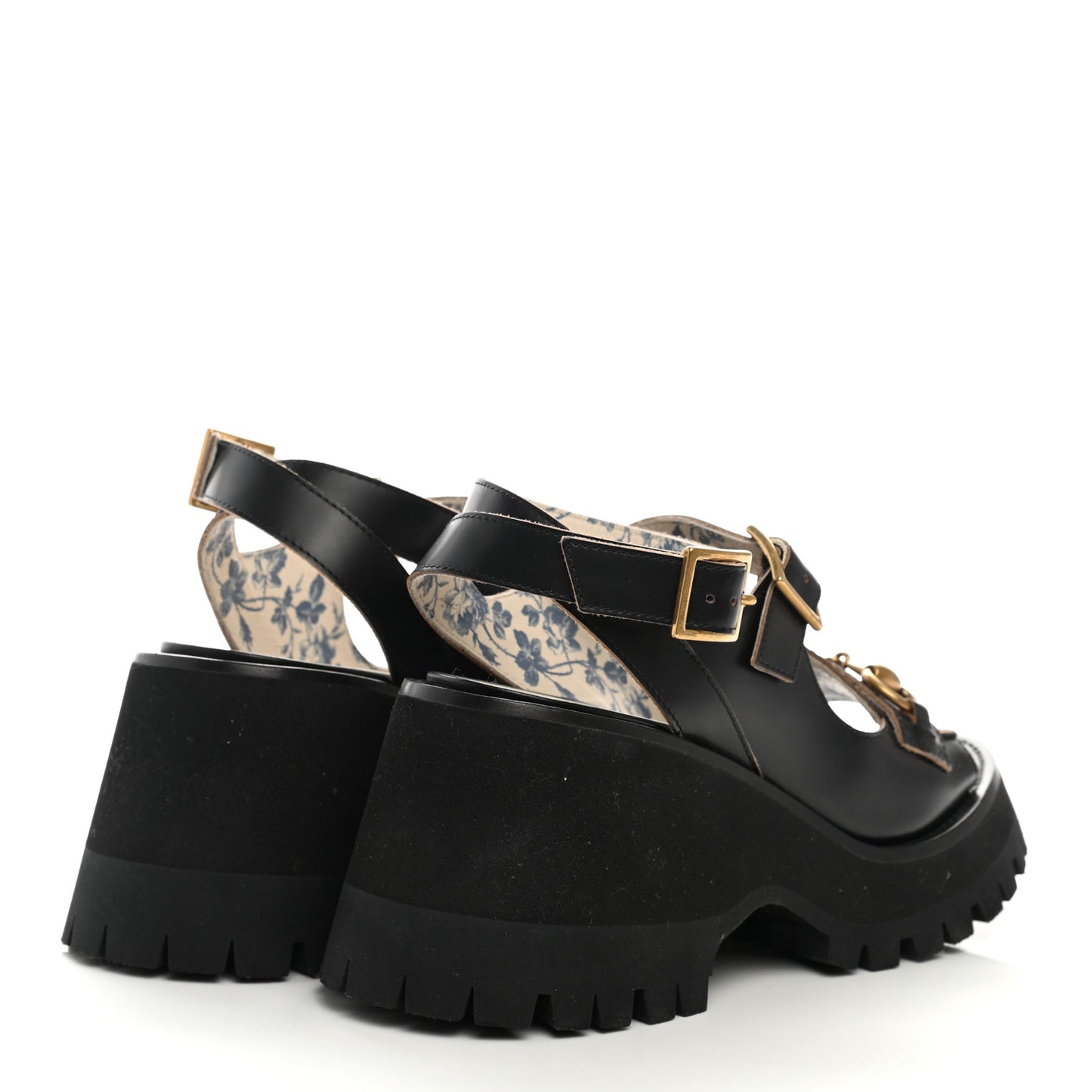 Cordovan Lux Womens Horsebit Mid-Heel Sandals 36 Black