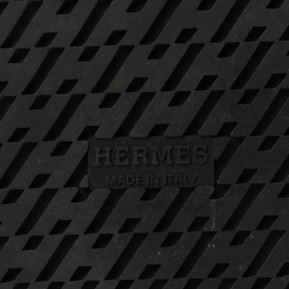 Hermes Glazed Nappa Shearling Shearling Go Mules 37.5 Black Ecru 8 of 12