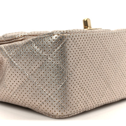 Chanel Metallic Lambskin Perforated Mini Square Flap Light Pink 10 of 11