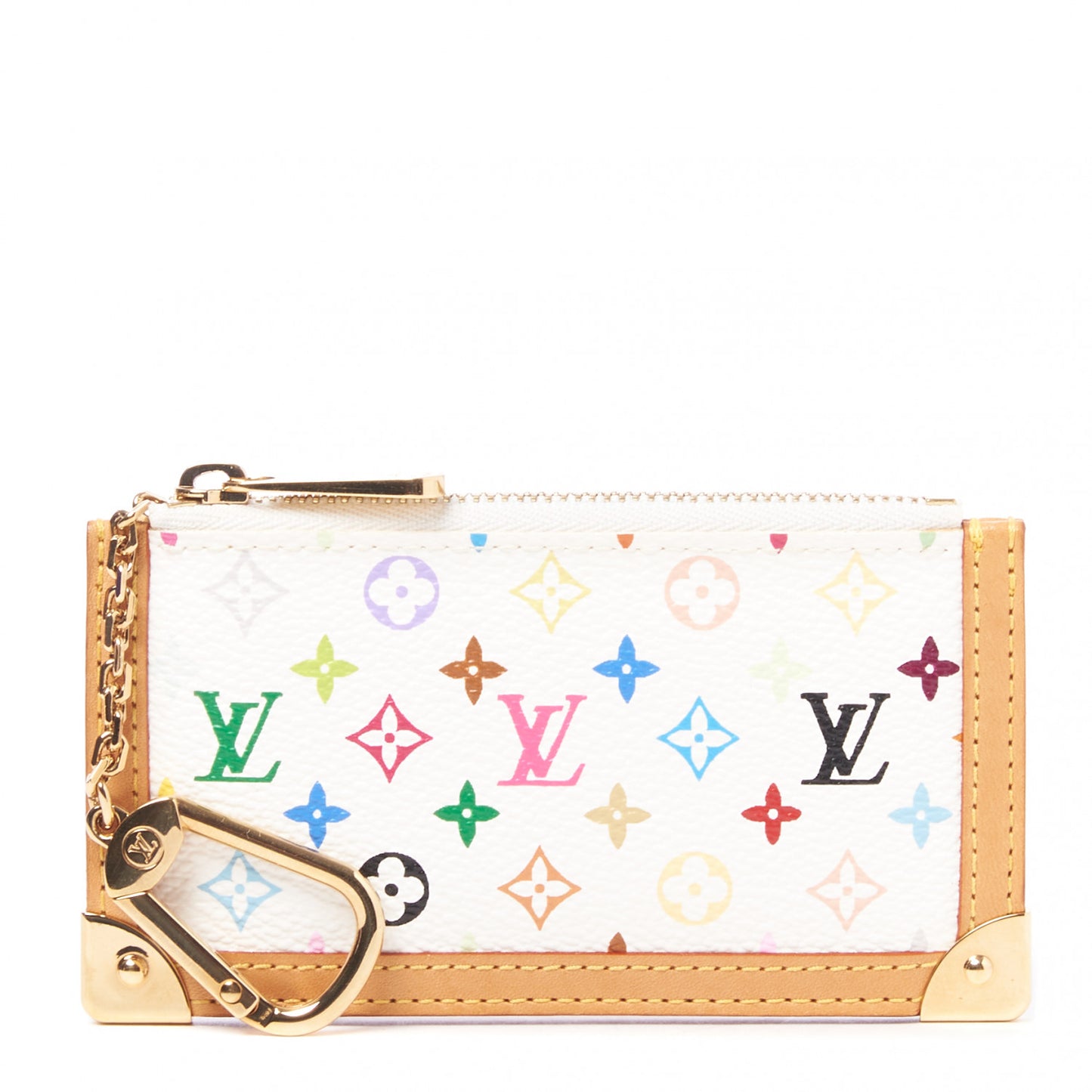 Monogram Multicolor Key Pouch White