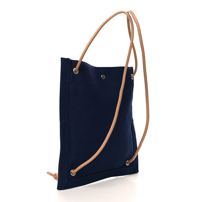 Saint Laurent Linen Calfskin Rive Gauche Backpack Blue Rouge Eros 3 of 11