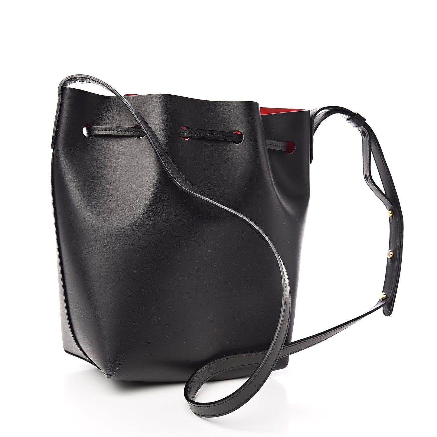 Calfskin Mini Bucket Bag Black Flamma