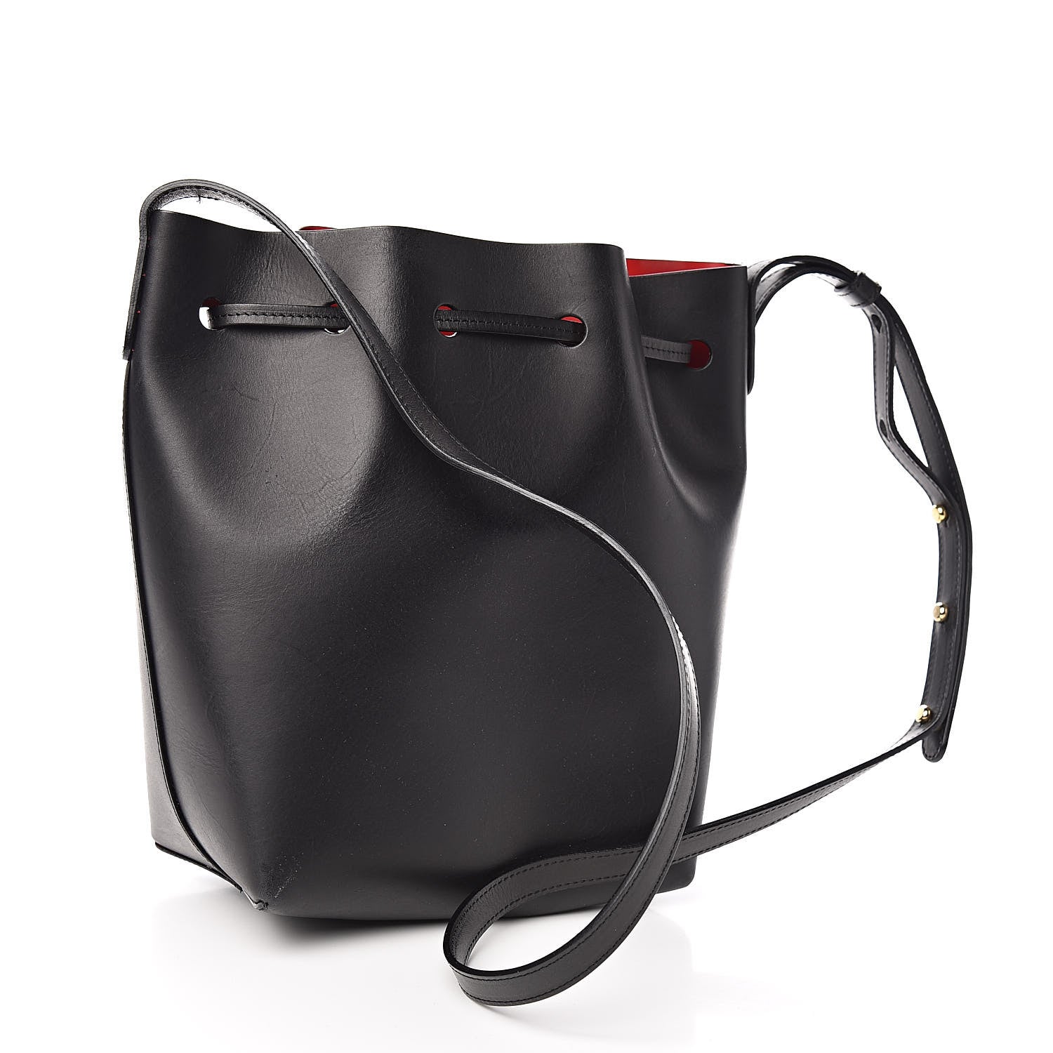 Mansur Gavriel Calfskin Mini Bucket Bag Black Flamma 3 of 9