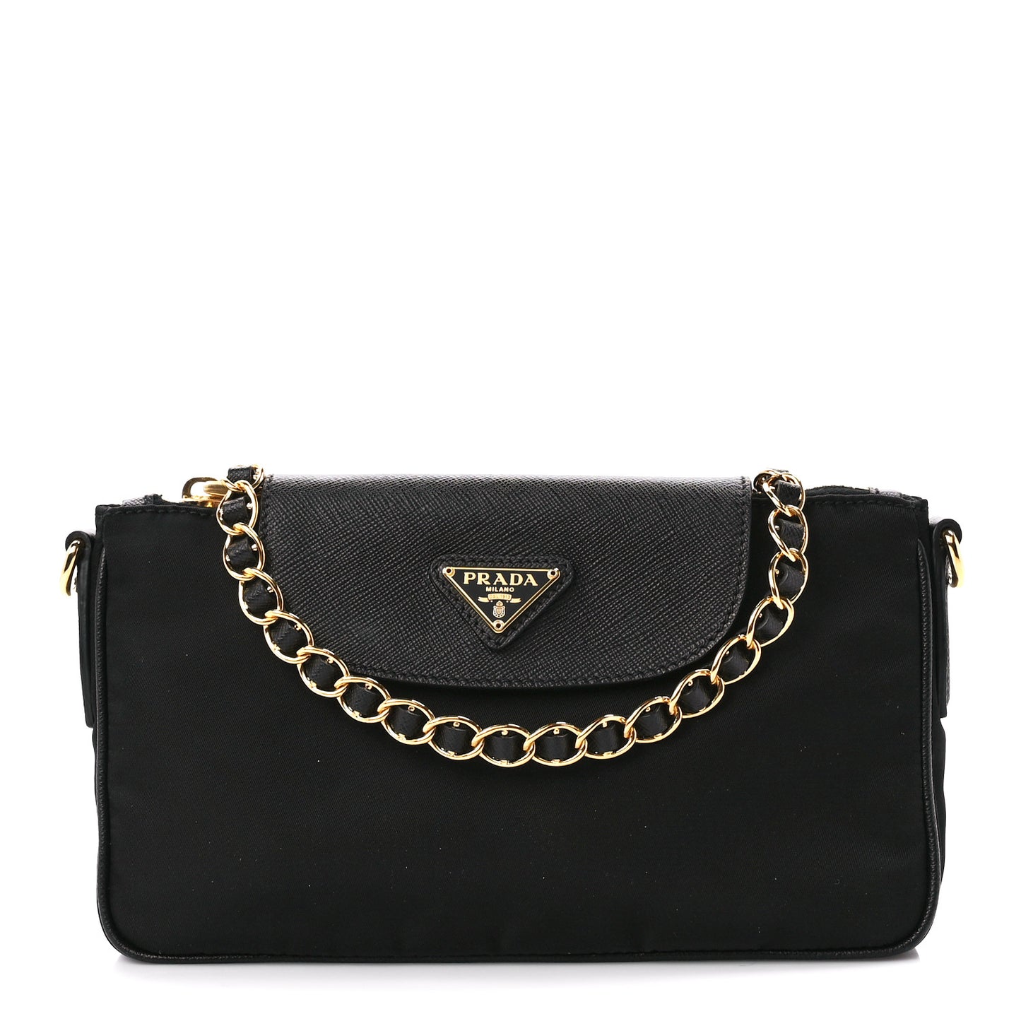Tessuto Nylon Saffiano Crossbody Bag Black