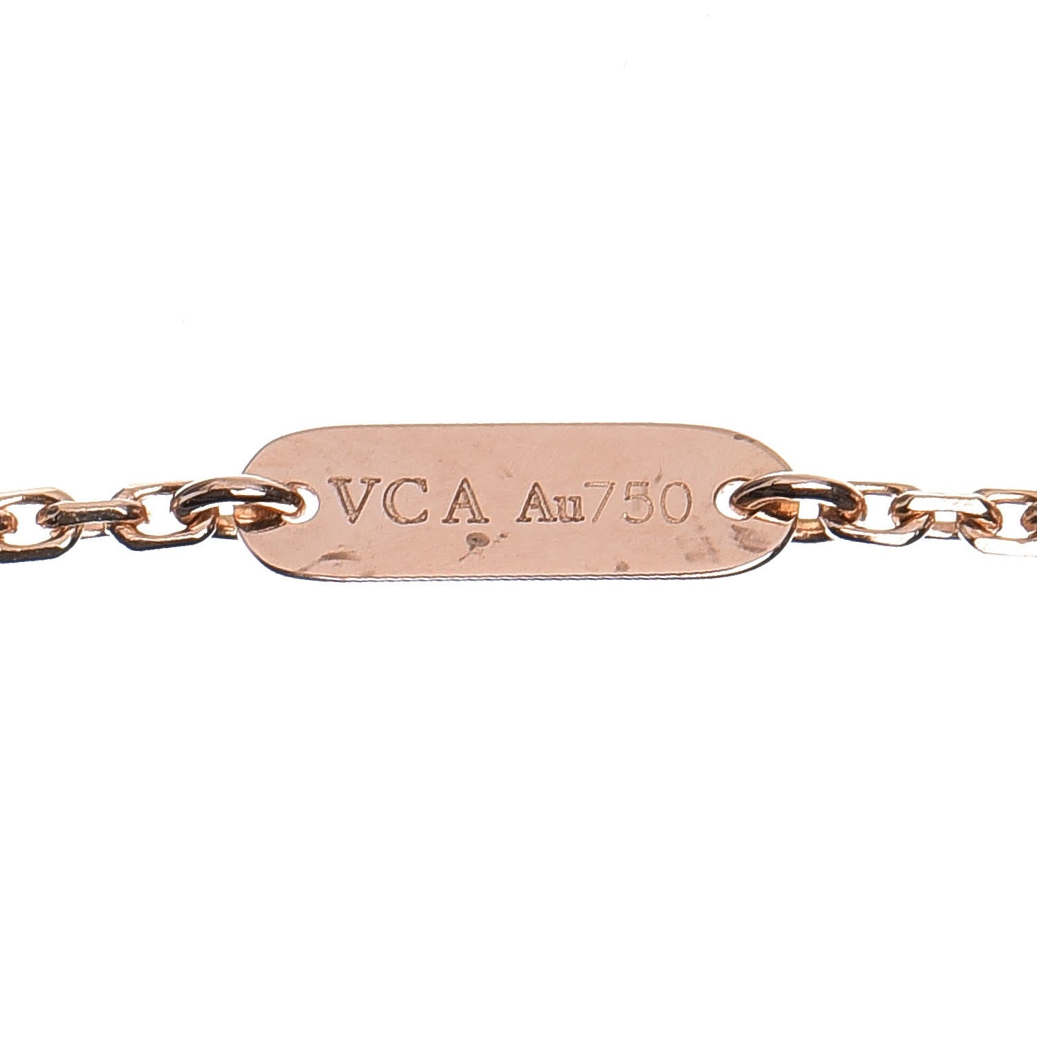 Van Cleef & Arpels 18K Rose Gold Diamond Mother of Pearl Vintage Alhambra Pendant Necklace 7 of 8