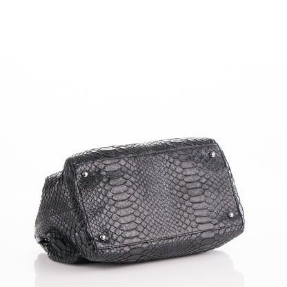 Chanel Python Accordion Tote Black 4 of 7