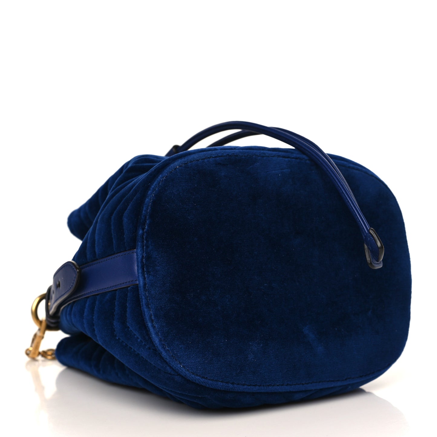 Velvet Matelasse GG Marmont Bucket Bag Cobalt Blue