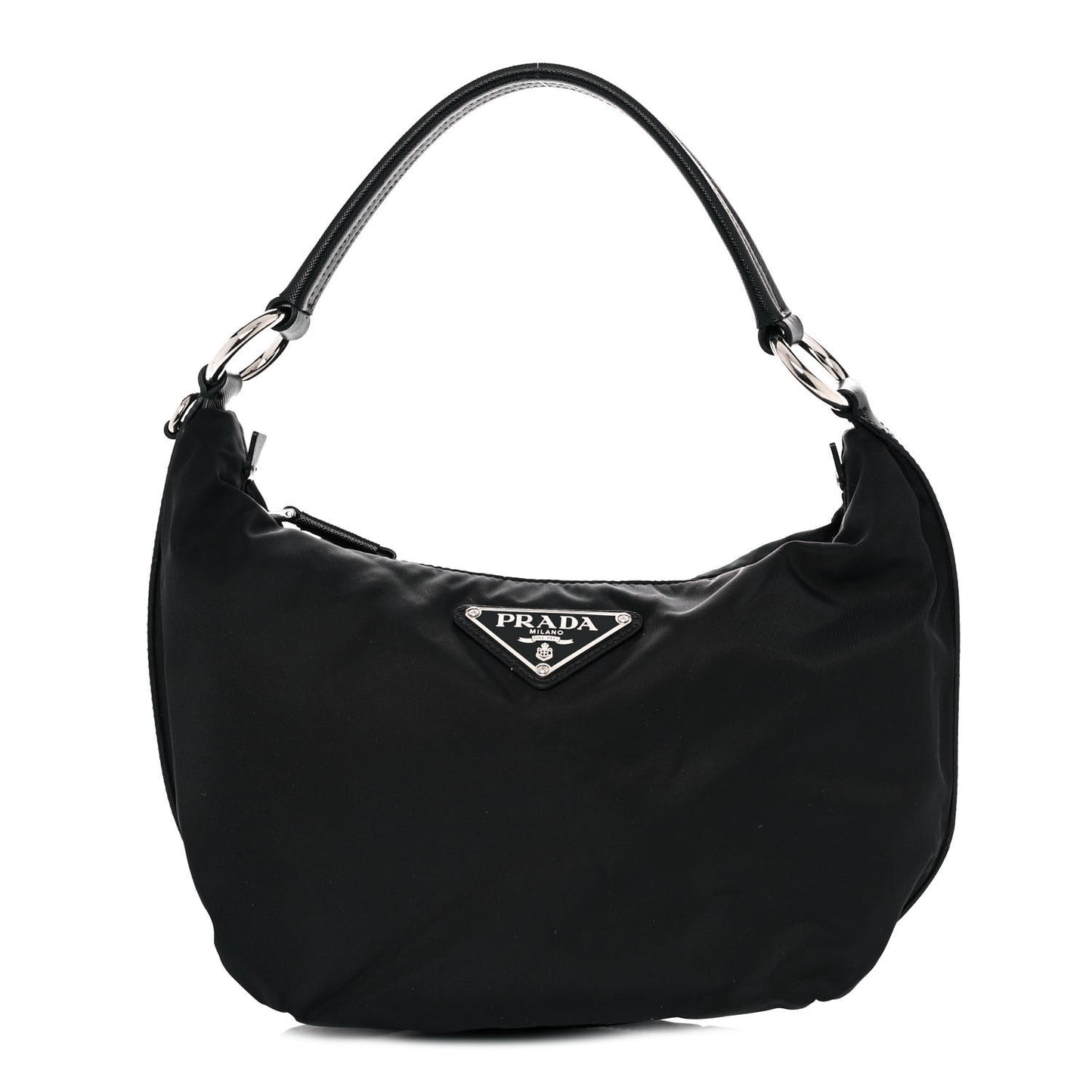 Tessuto Nylon Saffiano Hobo Black