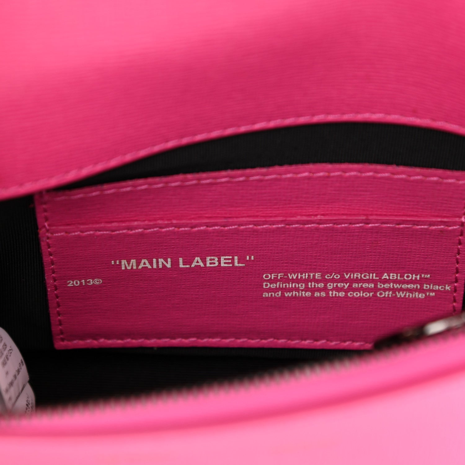 Off-White Saffiano Striped Mini Diag Binder Clip Bag Pink White 9 of 22