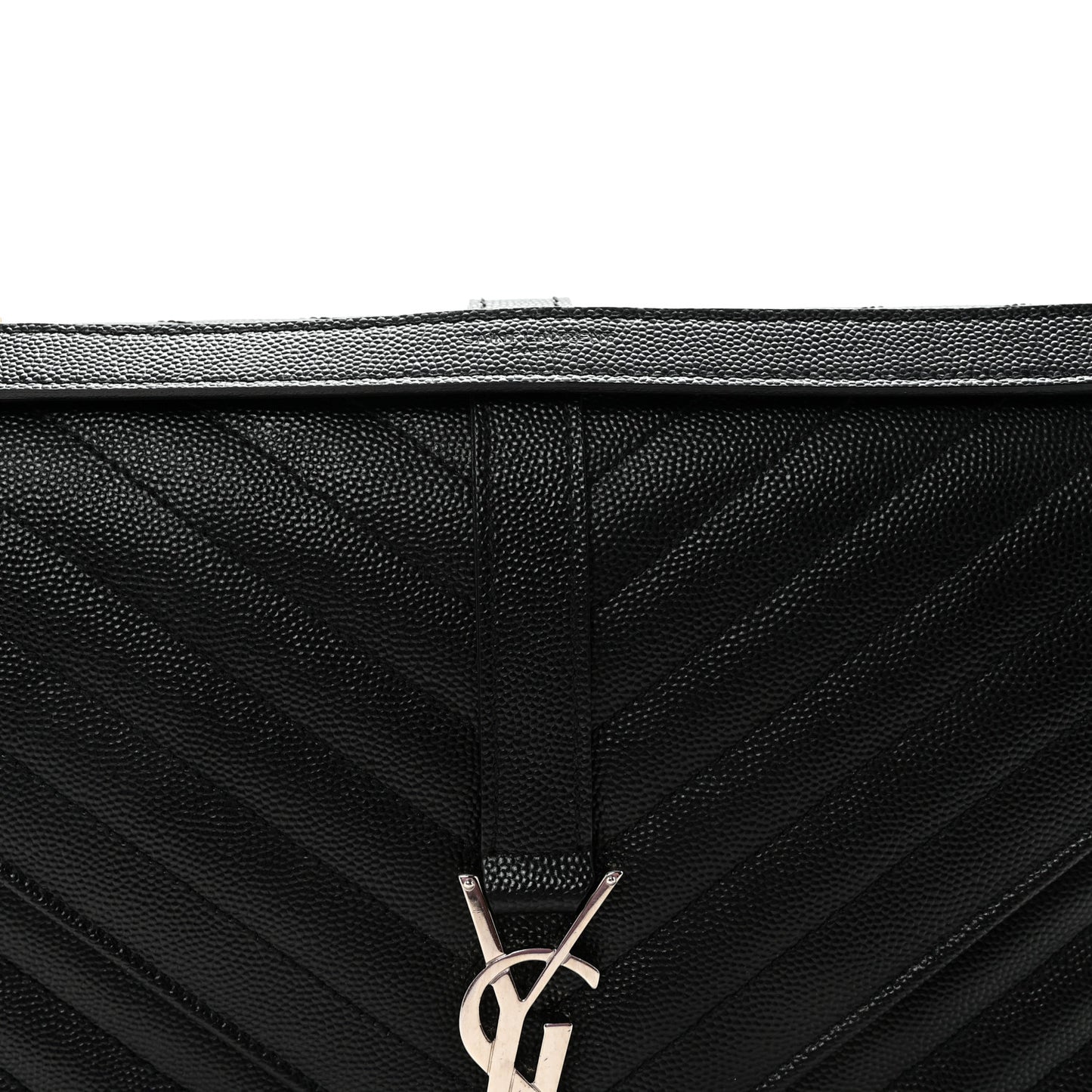 Grain De Poudre Matelasse Chevron Large Monogram Satchel Black