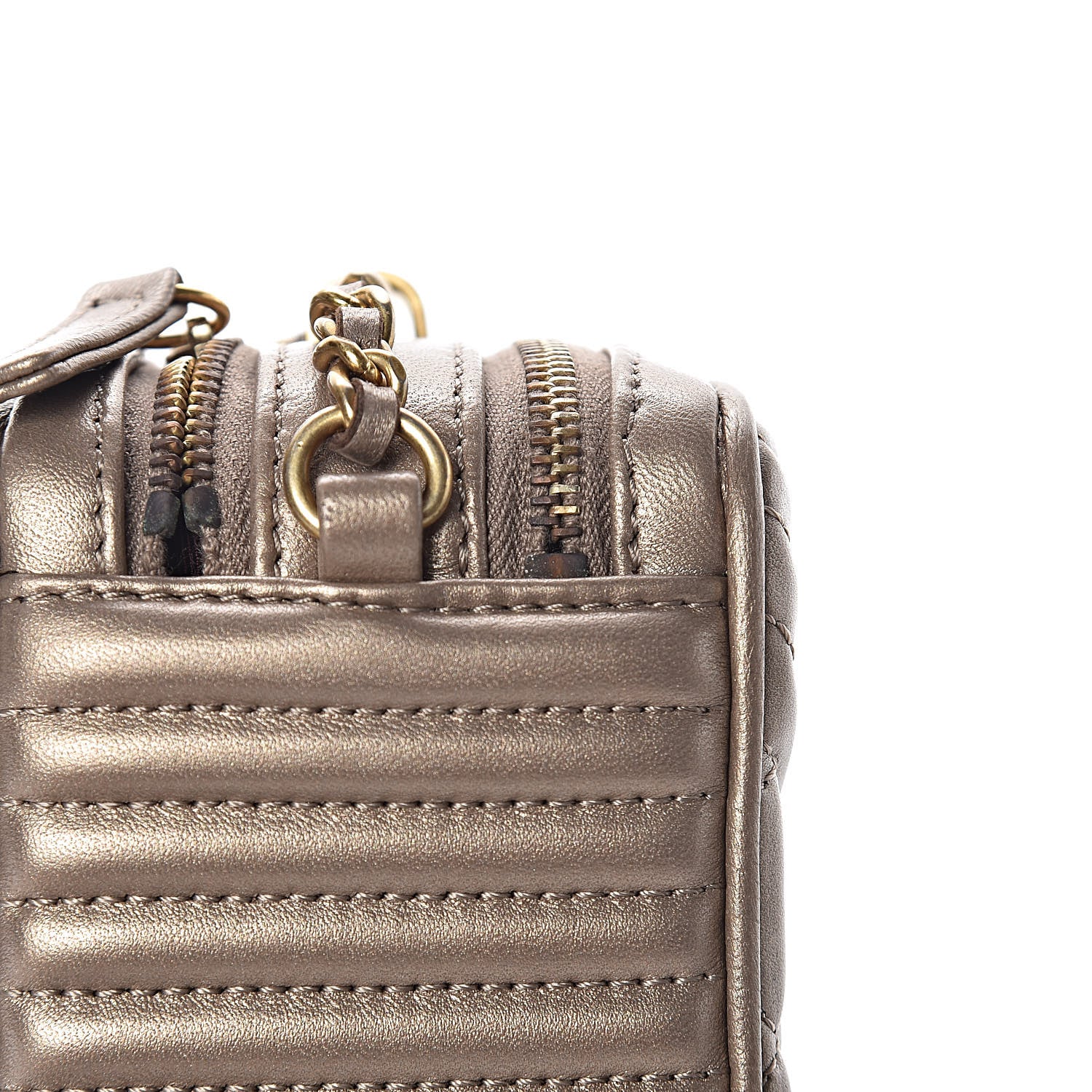 Chanel Metallic Lambskin Mini Coco Boy Camera Case Dark Gold 13 of 16