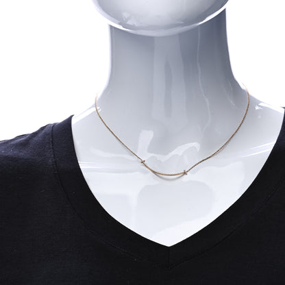 Tiffany 18K Yellow Gold Diamond Small T Smile Pendant Necklace 2 of 7