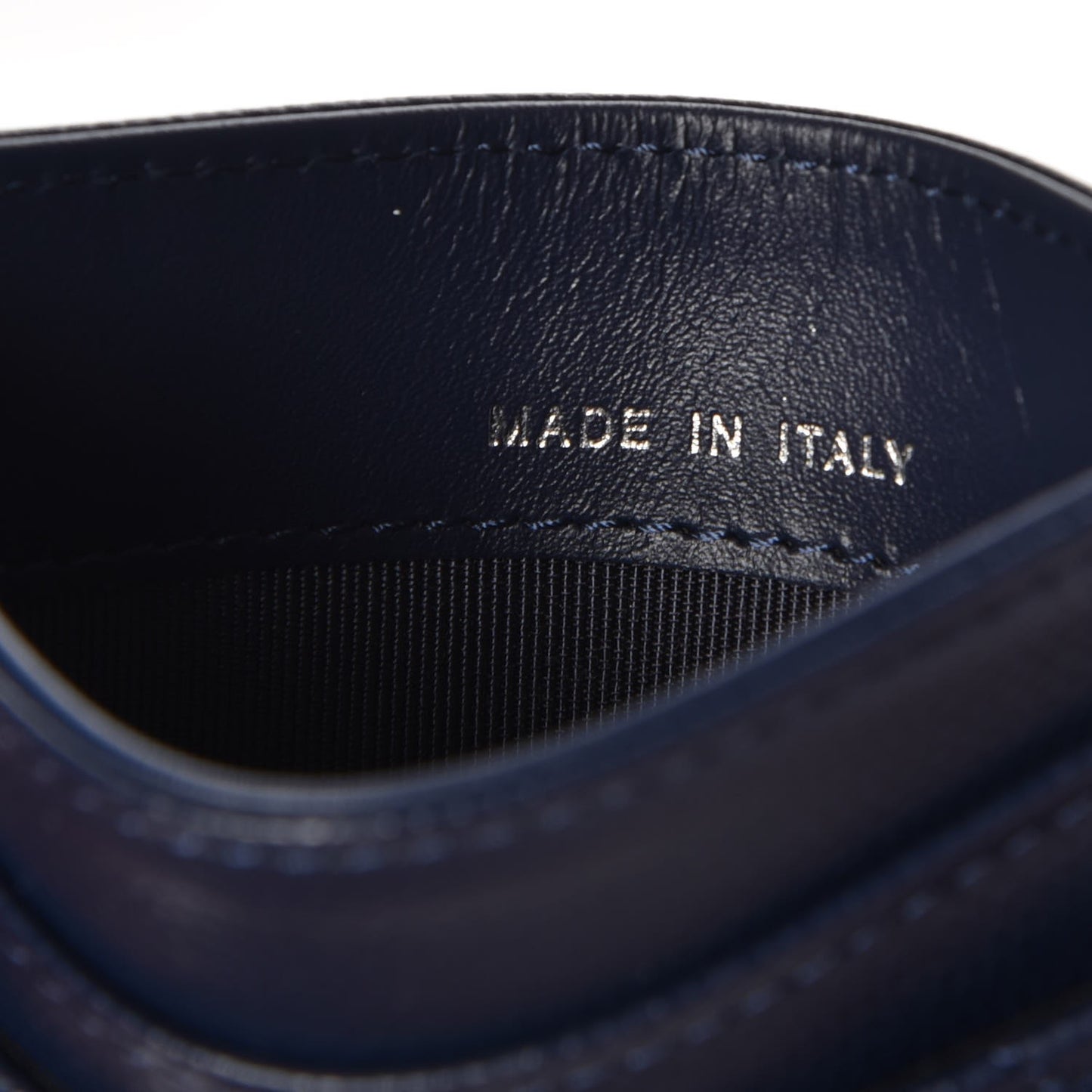 Caviar Chevron Card Holder Navy