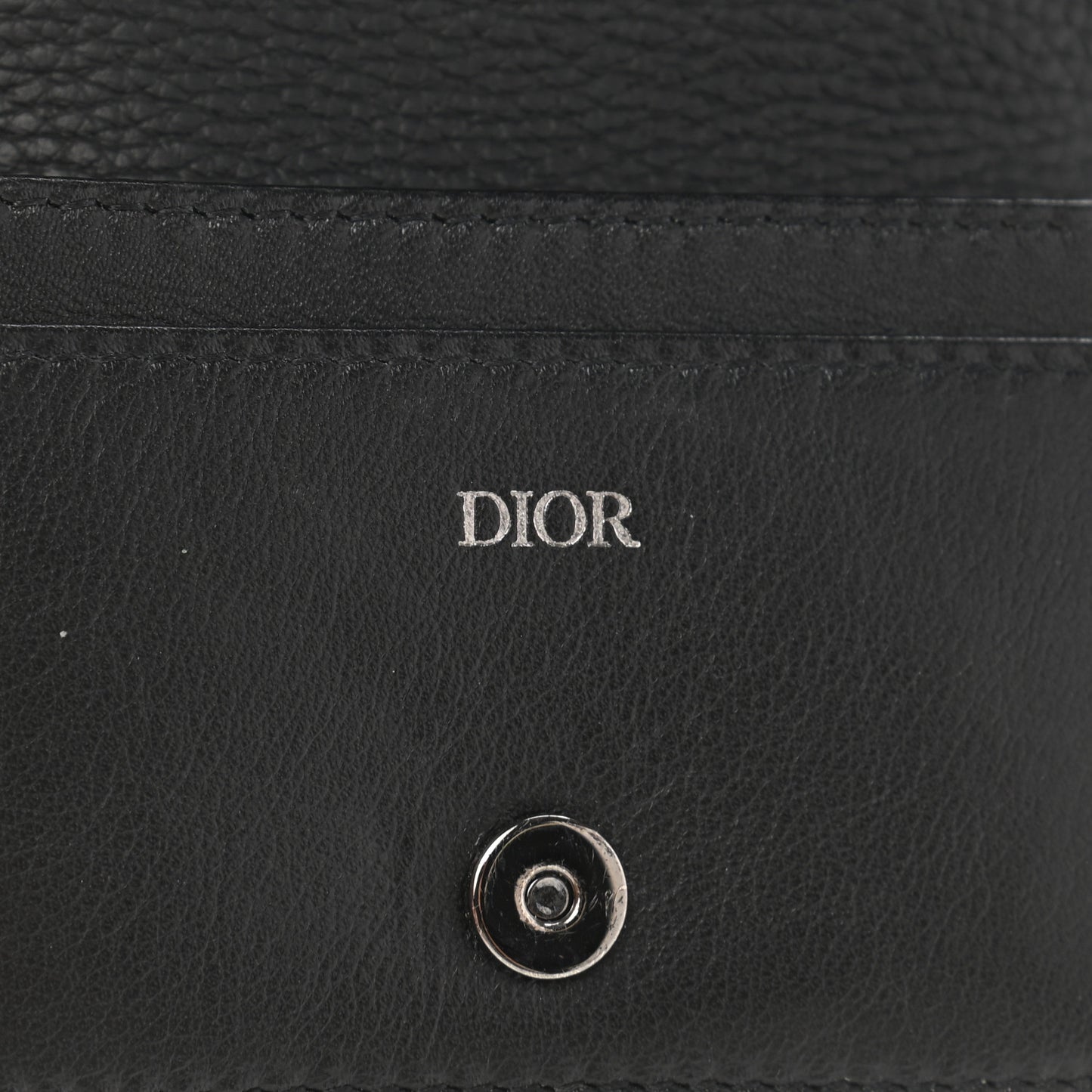 Grained Calfskin CD Icon Wallet Black