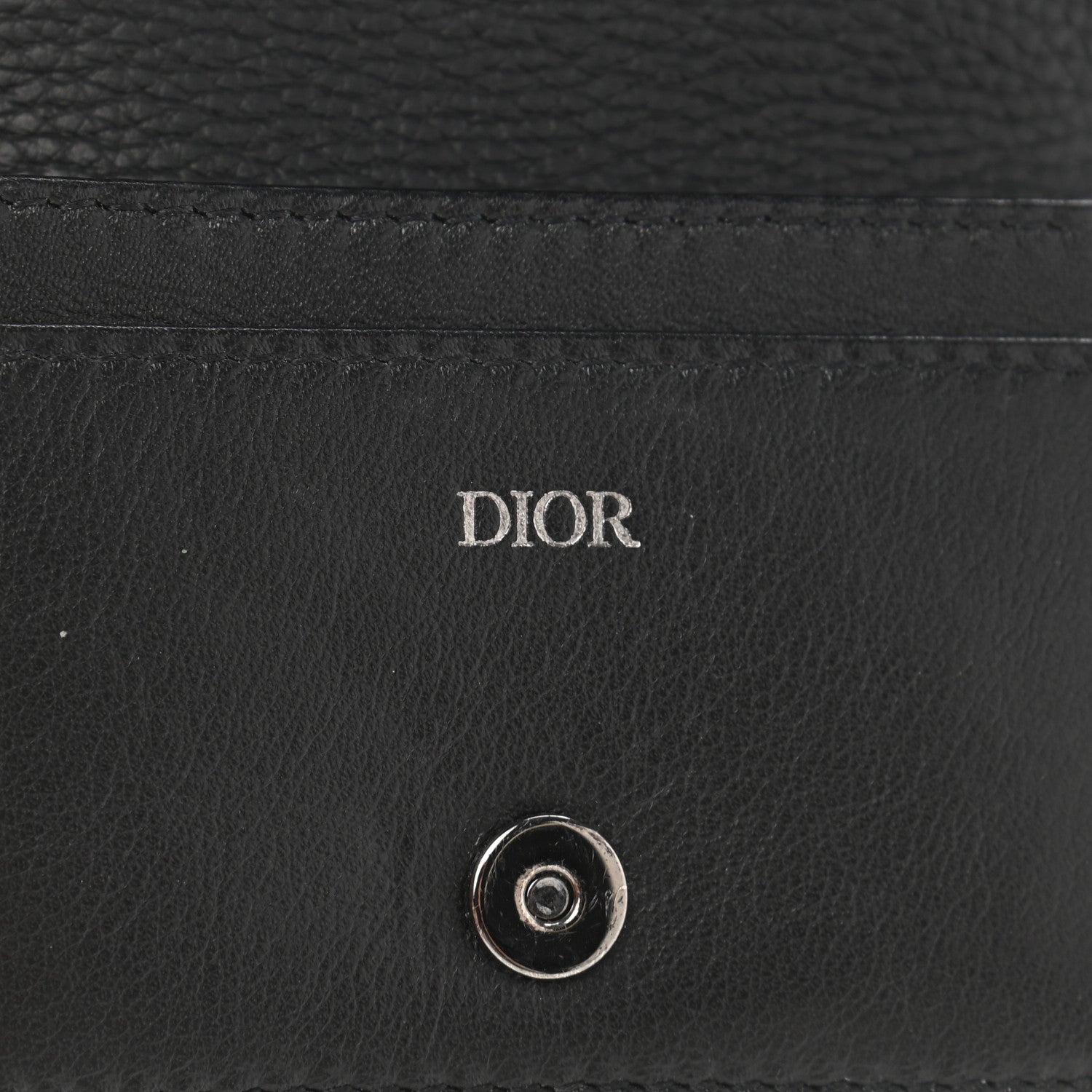 Christian Dior Grained Calfskin CD Icon Wallet Black 6 of 7