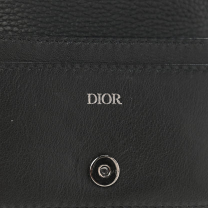 Christian Dior Grained Calfskin CD Icon Wallet Black 6 of 7
